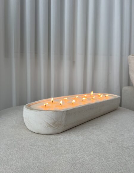 white wood candle XL